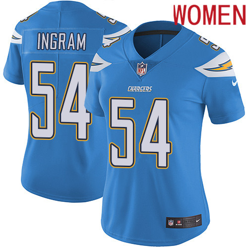 2019 Women Los Angeles Chargers #54 Ingram light blue Nike Vapor Untouchable Limited NFL Jersey->women nfl jersey->Women Jersey